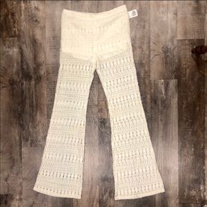 White Boho flare pants NWOT